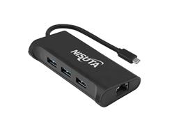 NISUTA 3 PORT USB 3.0 HUB Y RJ45 GIGABIT PORT